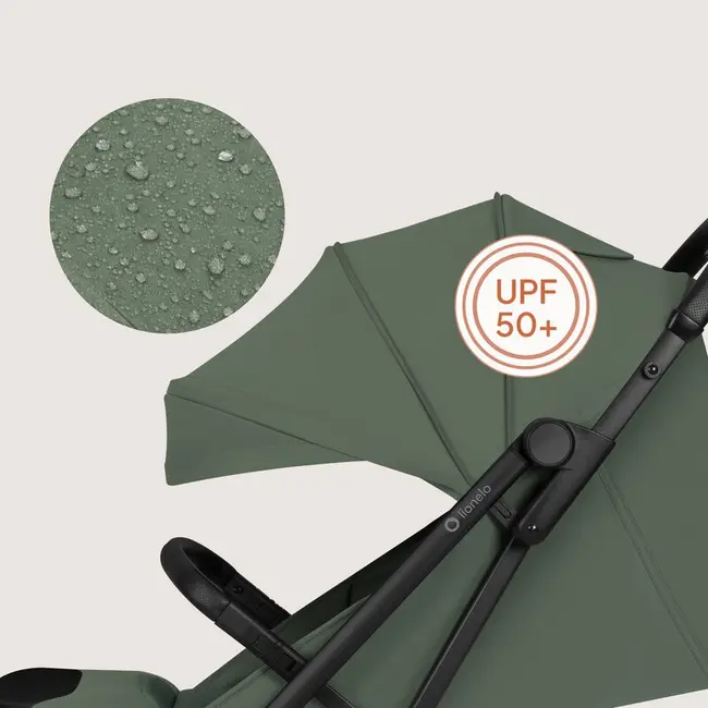 Carucior sport, Lionelo, Tansi, Pliere automata, Ultracompact, Manevrare cu o mana, Roti cu tehnologie GravelTech, Spatar si suport picioare reglabile, 6-48 luni, Sustine 22 kg, Verde BYNLO-TANSI_GREEN_EMERALD