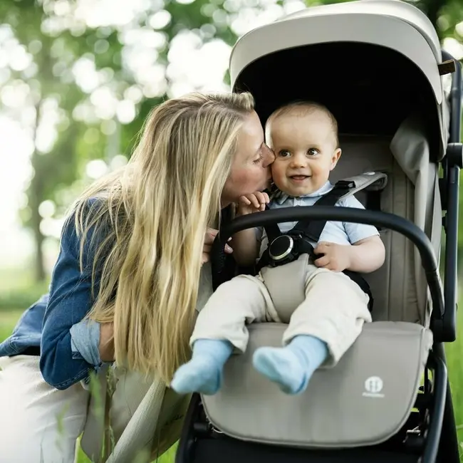 Carucior sport, Petite&Mars, Flip, Pliere compacta cu o mana, Spatar reglabil pana la pozitie de somn, Suport picioare reglabil, Copertina extensibila cu protectie UPF50+, Pana la 22 kg, 0 luni+, Bej BYN670733