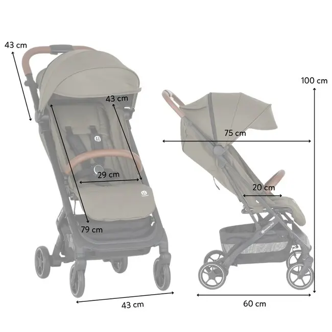 Carucior sport, Petite&Mars, Fly, Pliere compacta, Spatar reglabil pana la pozitie de somn, Suport picioare reglabil, Copertina extensibila cu protectie UPF40+, Suport pahar inclus, Pana la 22 kg, 0 luni+, Verde BYN554841