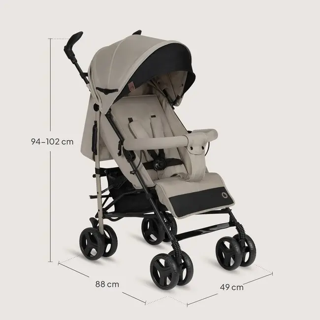 Carucior sport compact, Lionelo, Irma, Spatar ajustabil in 4 pozitii, Suport picioare reglabil, Manere rotative, Pliere tip umbrela, 6- 36 luni, Pana la 15 kg, Conform cu EN1888-1:2018, Bej BYNLO-IRMA_BEIGE_SAND