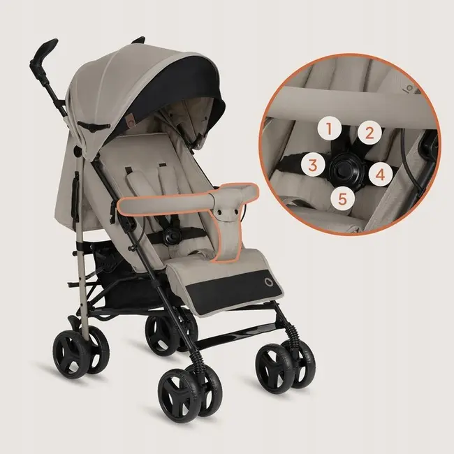 Carucior sport compact, Lionelo, Irma, Spatar ajustabil in 4 pozitii, Suport picioare reglabil, Manere rotative, Pliere tip umbrela, 6- 36 luni, Pana la 15 kg, Conform cu EN1888-1:2018, Bej BYNLO-IRMA_BEIGE_SAND