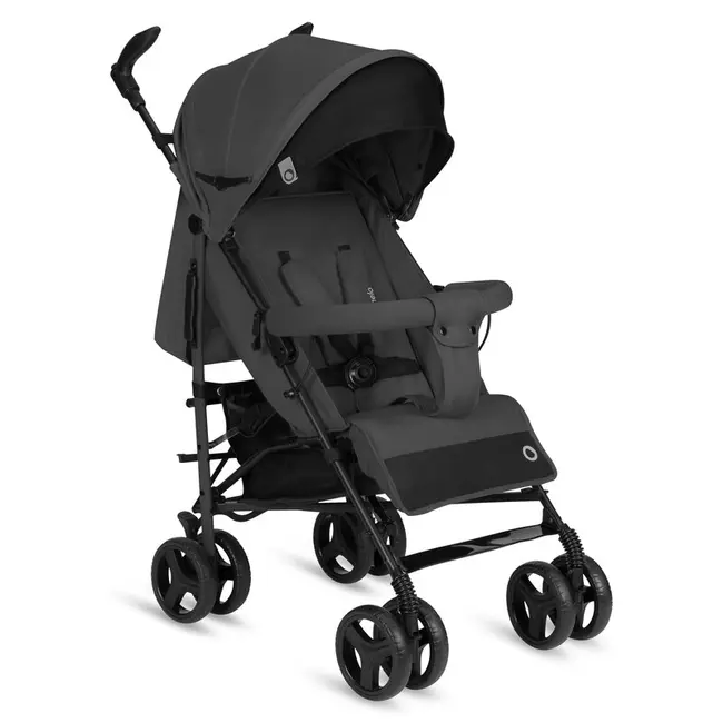 Carucior sport compact, Lionelo, Irma, Spatar ajustabil in 4 pozitii, Suport picioare reglabil, Manere rotative, Pliere tip umbrela, 6- 36 luni, Pana la 15 kg, Conform cu EN1888-1:2018, Gri inchis BYNLO-IRMA_GREY_STONE