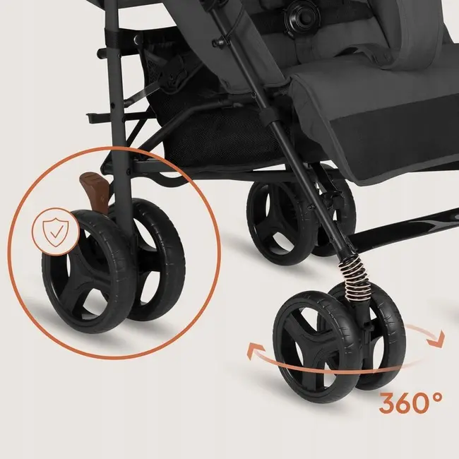 Carucior sport compact, Lionelo, Irma, Spatar ajustabil in 4 pozitii, Suport picioare reglabil, Manere rotative, Pliere tip umbrela, 6- 36 luni, Pana la 15 kg, Conform cu EN1888-1:2018, Gri inchis BYNLO-IRMA_GREY_STONE