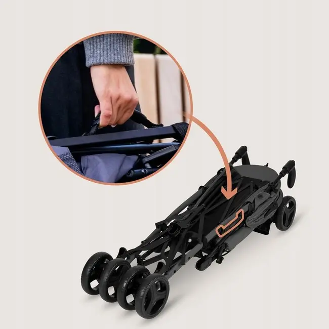 Carucior sport compact, Lionelo, Irma, Spatar ajustabil in 4 pozitii, Suport picioare reglabil, Manere rotative, Pliere tip umbrela, 6- 36 luni, Pana la 15 kg, Conform cu EN1888-1:2018, Gri inchis BYNLO-IRMA_GREY_STONE