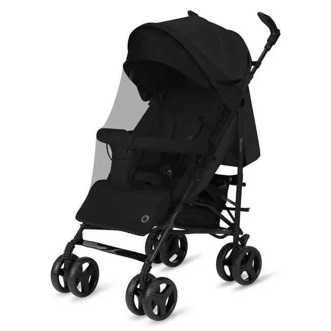 Carucior sport compact, Lionelo, Irma, Spatar ajustabil in 4 pozitii, Suport picioare reglabil, Manere rotative, Pliere tip umbrela, 6- 36 luni, Pana la 15 kg, Conform cu EN1888-1:2018, Negru Onyx BYNLO-IRMA_BLACK_ONYX