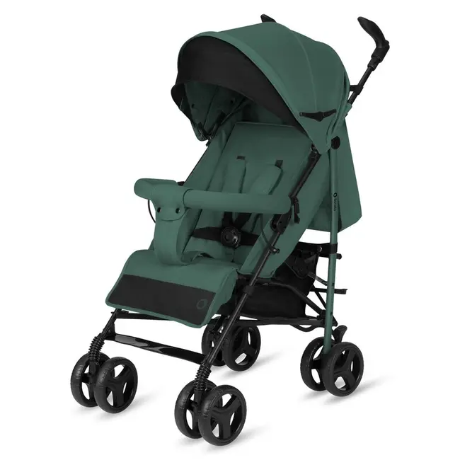 Carucior sport compact, Lionelo, Irma, Spatar ajustabil in 4 pozitii, Suport picioare reglabil, Manere rotative, Pliere tip umbrela, 6- 36 luni, Pana la 15 kg, Conform cu EN1888-1:2018, Verde smarald BYNLO-IRMA_GREEN_EMERALD