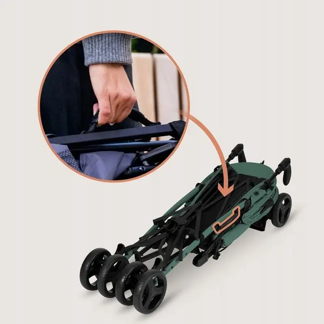 Carucior sport compact, Lionelo, Irma, Spatar ajustabil in 4 pozitii, Suport picioare reglabil, Manere rotative, Pliere tip umbrela, 6- 36 luni, Pana la 15 kg, Conform cu EN1888-1:2018, Verde smarald BYNLO-IRMA_GREEN_EMERALD