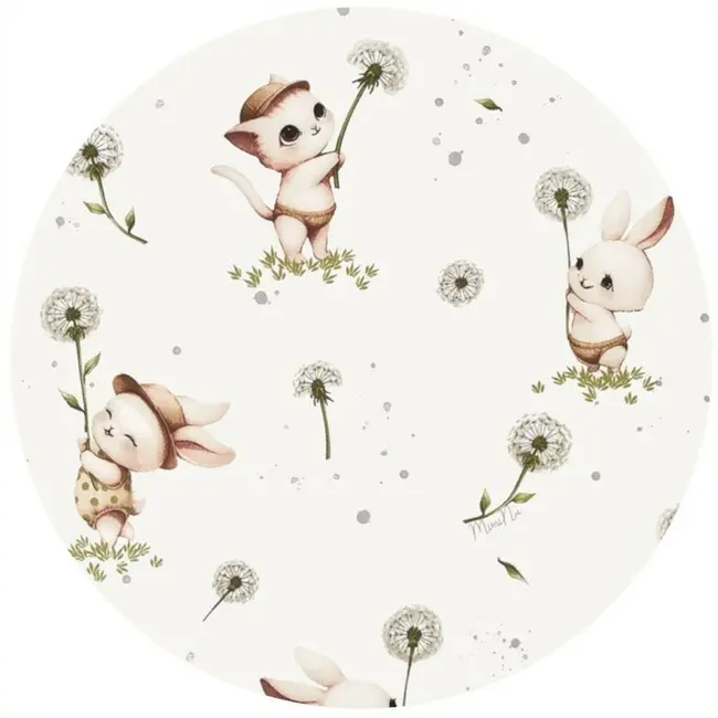 Cearceaf cu elastic, MimiNu, Pentru landou, carucior si cosulet, Dimensiune 80x35 cm, Din bumbac certificat Oeko Tex Standard 100, Cats BYN6426972032032