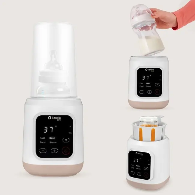 Incalzitor biberoane, Lionelo, ThermUp 3.0, 6 in 1, Incalzire, Decongelare, Sterilizare, Mentinerea temperaturii, 400 W, 35-100&deg;C, Panou de comanda tactil, Fara BPA, Oprire automata, Placa de incalzire din teflon, Alb BYNLOC-THERMUP_3.0