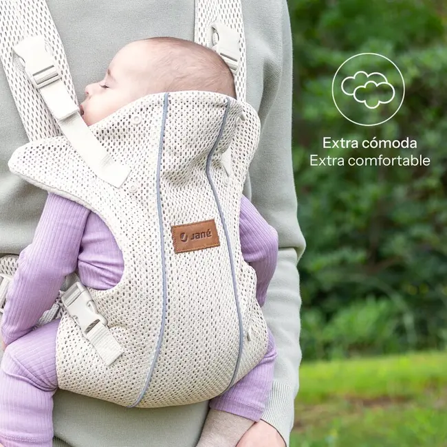 Marsupiu bebe, Jane, Dual Air, Ergonomic, De la nastere pana la 15 Kg, Conform cu EN 13209-2: 2015, Sand BYN8420421094556