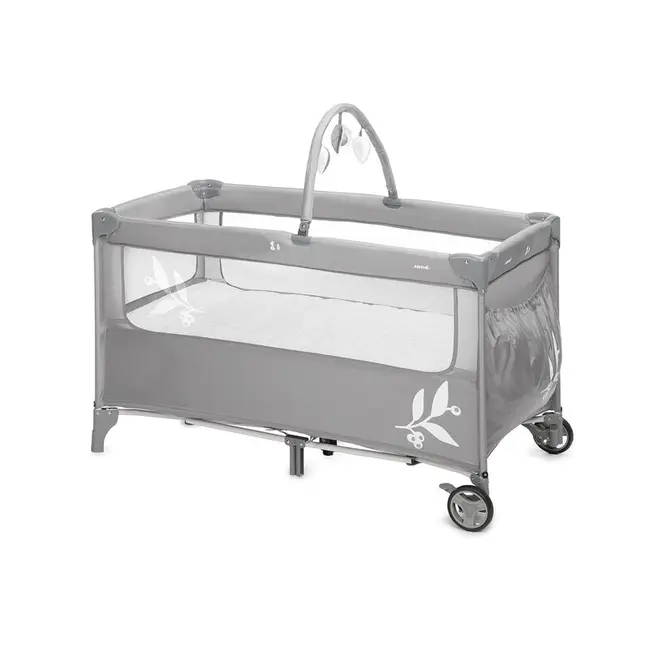 Patut pliant, Jane, Duo Level, Cu roti, Cu arcada cu jucarii, Geanta de transport, Cu doua nivele, Conform standardelor europene EN 716-1:2017+AC:2019EN 16890:2017 + A1:2021, Mist BYN8420421092989