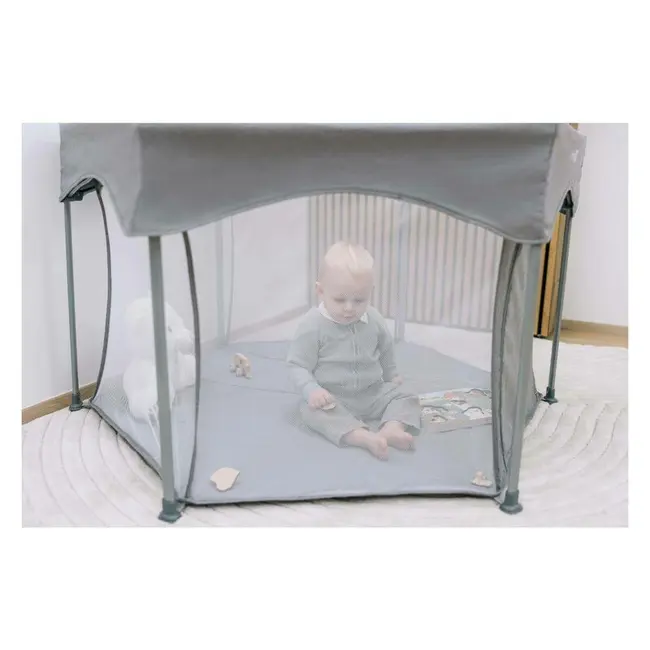 Tarc de joaca, FreeON, Hexagon, Pliabil, Intrare cu fermoar, Cu geanta de transport, 117 x 74 cm, Grey BYN88353