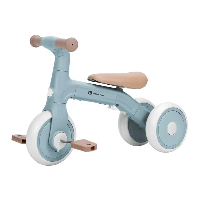 Bicicleta/tricicleta, Petite&Mars, 3 in 1, Multifunctionala, Cu/fara pedale, Ghidon directionabil, Sa reglabila pe inaltime, 2.3 kg, Pana la 25 kg, 12-36 luni, Albastru BYN614837