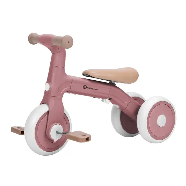 Bicicleta/tricicleta, Petite&Mars, 3 in 1, Multifunctionala, Cu/fara pedale, Ghidon directionabil, Sa reglabila pe inaltime, 2.3 kg, Pana la 25 kg, 12-36 luni, Roz BYN614820