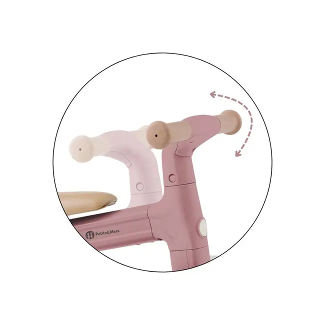 Bicicleta/tricicleta, Petite&Mars, 3 in 1, Multifunctionala, Cu/fara pedale, Ghidon directionabil, Sa reglabila pe inaltime, 2.3 kg, Pana la 25 kg, 12-36 luni, Roz BYN614820