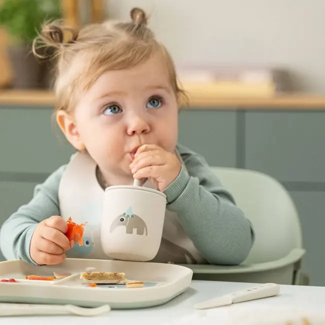 Cana cu pai Done by Deer silicon set 2 buc Playground Green