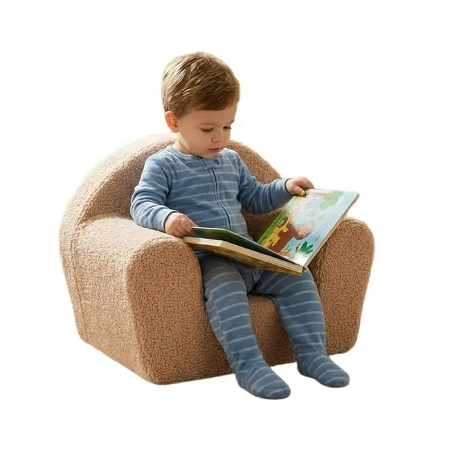 Fotoliu din burete, New Baby, Pentru copii, 42x53, Din spuma, Cu husa detasabila, Teddy Beige BYN59290