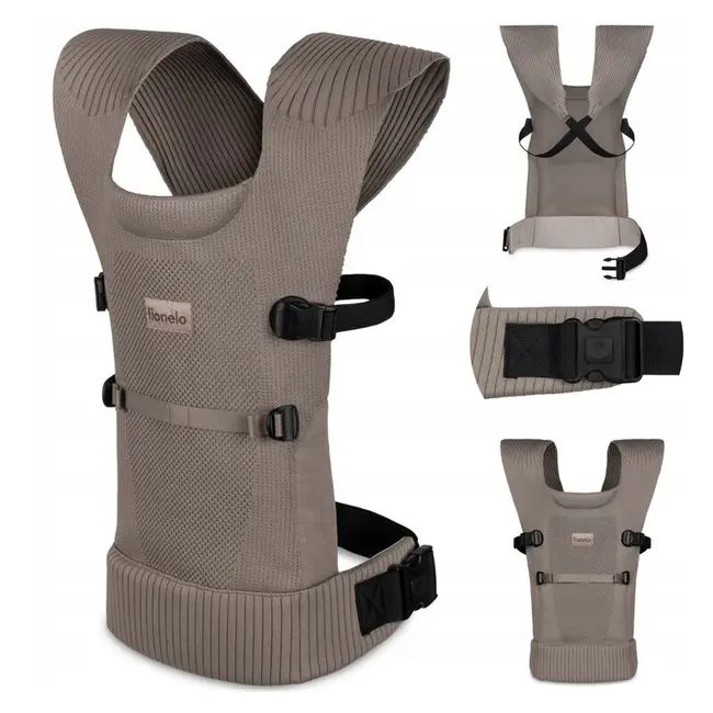 Marsupiu bebe, Lionelo, Mabel, Ergonomic, Pozitia M-broscuta, De la 4 luni pana la 15 Kg, Amplasare cu fata sau cu spatele spre parinte, Material respirabil, Bej BYNLO-MABEL_BEIGE_TAUPE