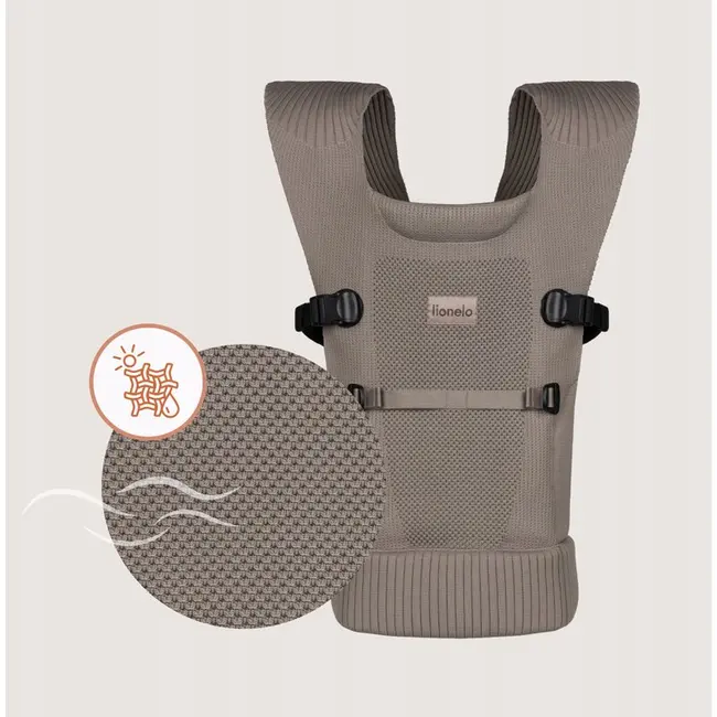 Marsupiu bebe, Lionelo, Mabel, Ergonomic, Pozitia M-broscuta, De la 4 luni pana la 15 Kg, Amplasare cu fata sau cu spatele spre parinte, Material respirabil, Bej BYNLO-MABEL_BEIGE_TAUPE