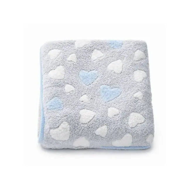 Paturica bebe, New Baby, 80x90 cm, Pufoasa, Blue Heart BYN59506