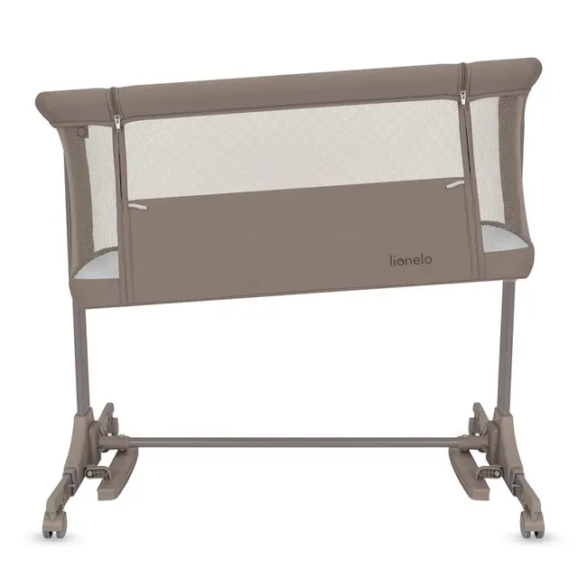 Patut co-sleeper, Lionelo, Pari, Multifunctional, Cu leganare, Reglabil in 6 pozitii pe inaltime, Saltea cu densitate T25, Geanta transport, 84x48x70-80 cm, Taupe BYNLO-PARI_BEIGE_TAUPE