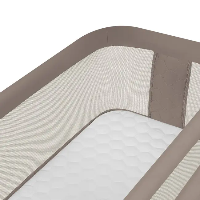 Patut co-sleeper, Lionelo, Pari, Multifunctional, Cu leganare, Reglabil in 6 pozitii pe inaltime, Saltea cu densitate T25, Geanta transport, 84x48x70-80 cm, Taupe BYNLO-PARI_BEIGE_TAUPE