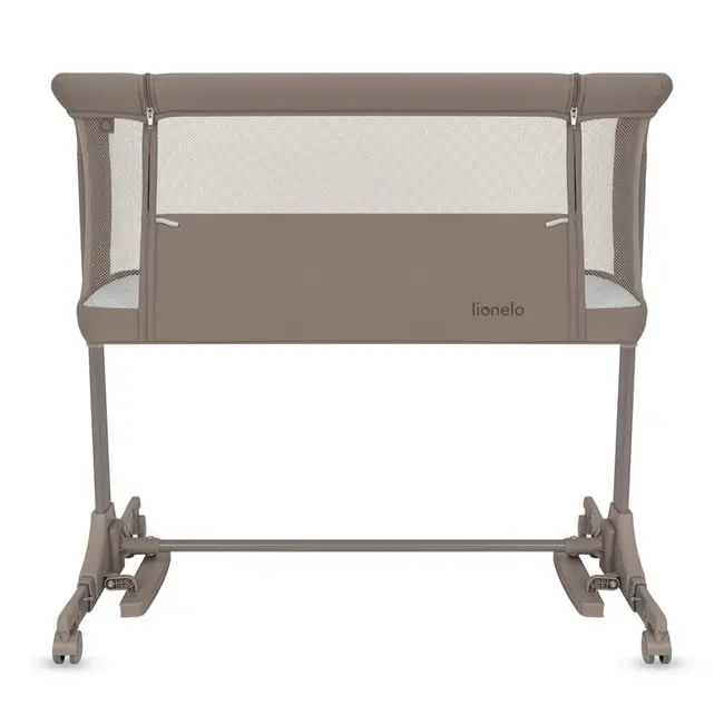 Patut co-sleeper, Lionelo, Pari, Multifunctional, Cu leganare, Reglabil in 6 pozitii pe inaltime, Saltea cu densitate T25, Geanta transport, 84x48x70-80 cm, Taupe BYNLO-PARI_BEIGE_TAUPE