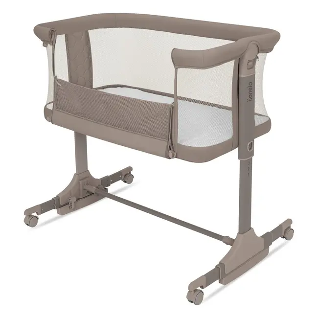 Patut co-sleeper, Lionelo, Pari, Multifunctional, Cu leganare, Reglabil in 6 pozitii pe inaltime, Saltea cu densitate T25, Geanta transport, 84x48x70-80 cm, Taupe BYNLO-PARI_BEIGE_TAUPE