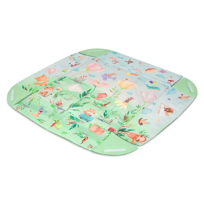 Salteluta interactiva, Lionelo, Inga, 7 jucarii senzoriale, detasabile, fosnaitoare, 116x112 cm, Lavabila la masina de spalat, Multicolor BYNLO-INGA_MULTICOLOR