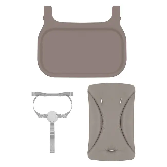 Scaun de masa, Lionelo, Beny, Suport de picioare si tavita ajustabile in 2 pozitii, Insertie moale, Centuri in 3 puncte, Asamblare rapida, Sustine 15 kg, 6 luni+, Taupe BYNLO-BENY_BEIGE_TAUPE