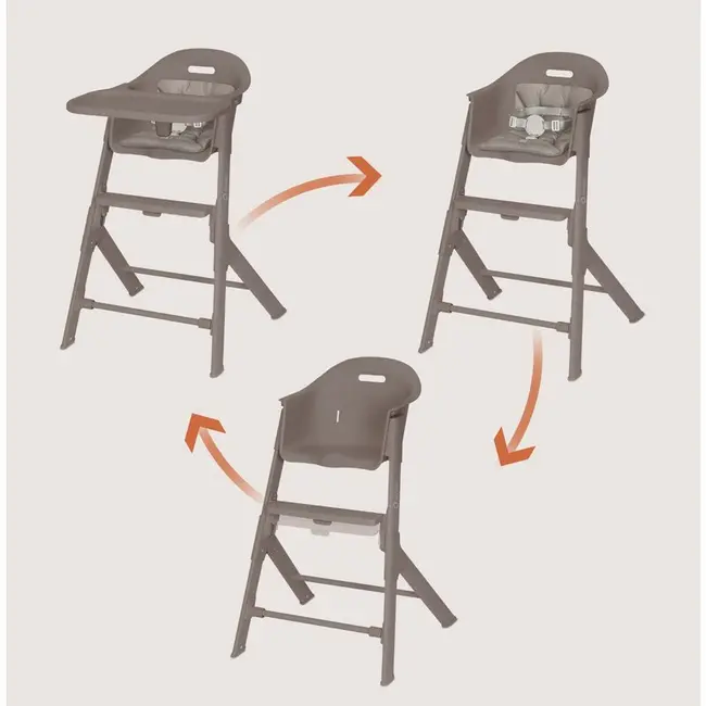 Scaun de masa, Lionelo, Beny, Suport de picioare si tavita ajustabile in 2 pozitii, Insertie moale, Centuri in 3 puncte, Asamblare rapida, Sustine 15 kg, 6 luni+, Taupe BYNLO-BENY_BEIGE_TAUPE