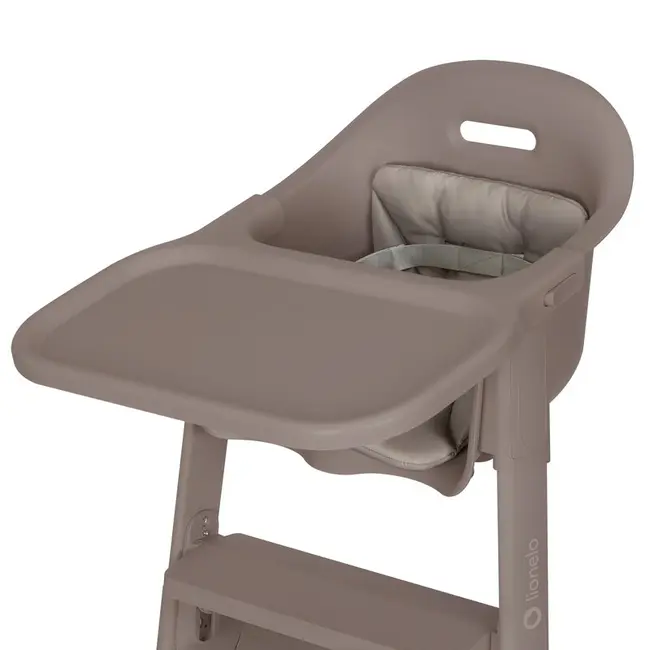 Scaun de masa, Lionelo, Beny, Suport de picioare si tavita ajustabile in 2 pozitii, Insertie moale, Centuri in 3 puncte, Asamblare rapida, Sustine 15 kg, 6 luni+, Taupe BYNLO-BENY_BEIGE_TAUPE