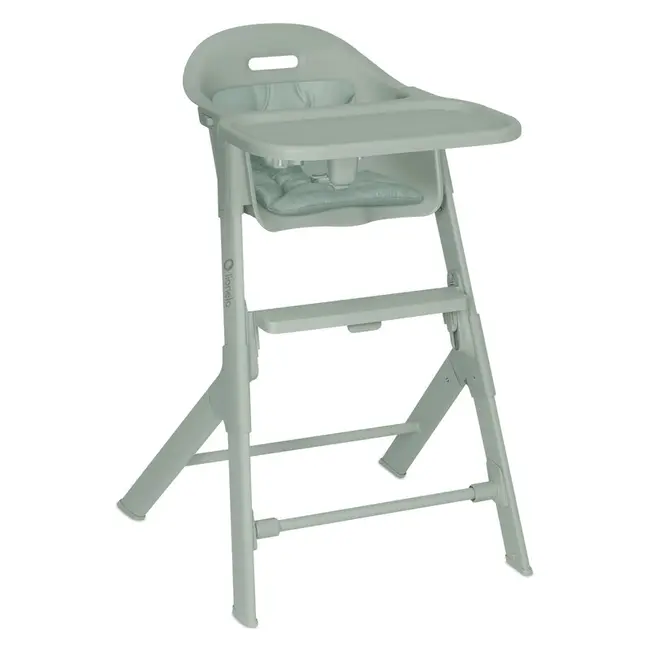 Scaun de masa, Lionelo, Beny, Suport de picioare si tavita ajustabile in 2 pozitii, Insertie moale, Centuri in 3 puncte, Asamblare rapida, Sustine 15 kg, 6 luni+, Verde BYNLO-BENY_GREEN_SAGE