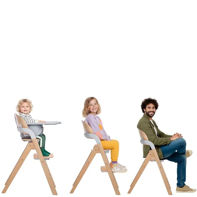 Scaun de masa multifunctional pliabil, Jane, Forest, De la 6 luni la adult, Din lemn fag, Greutate maxima 100 Kg, Sage BYN8420421093405