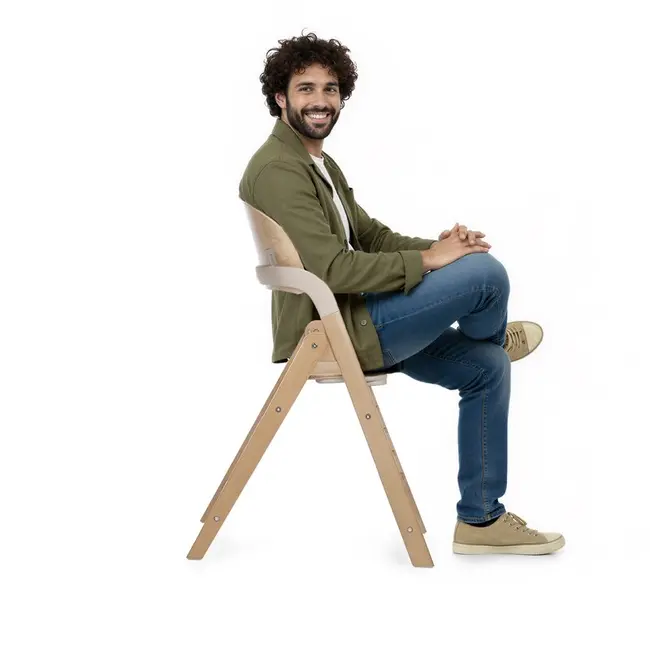 Scaun de masa multifunctional pliabil, Jane, Forest, De la 6 luni la adult, Din lemn fag, Greutate maxima 100 Kg, Sage BYN8420421093405