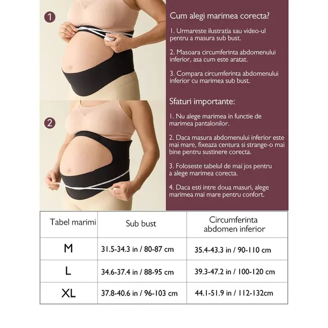 Centura gravide Momcozy pentru sustinerea greutatii abdominale Black XL