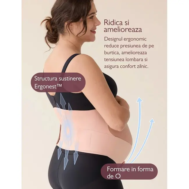 Centura gravide Momcozy pentru sustinerea greutatii abdominale Black XL