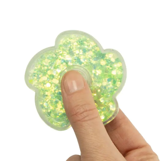 Jucarie antistres fidget spinner - floricica cu sclipici