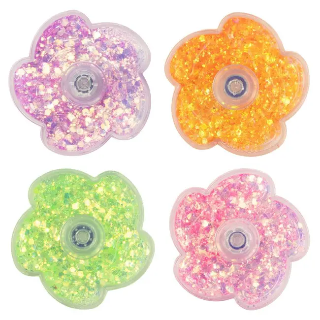 Jucarie antistres fidget spinner - floricica cu sclipici