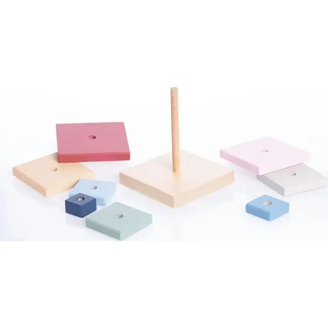 Jucarie din lemn, Cubika, Piramida Culorilor - Pastel
