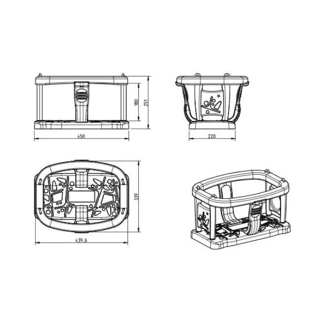 Leagan pentru bebelusi, cu lant 2.5 m, ideal pentru spațiile publice, kbt - okekbt102.010.009.001
