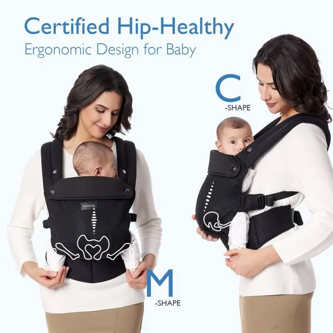 Marsupiu nou nascut Momcozy Air Mesh Black