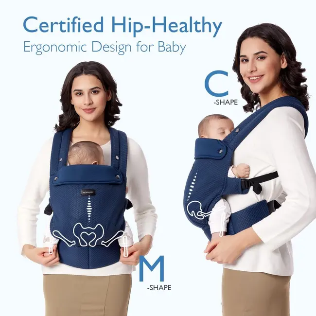 Marsupiu nou nascut Momcozy Air Mesh Blue