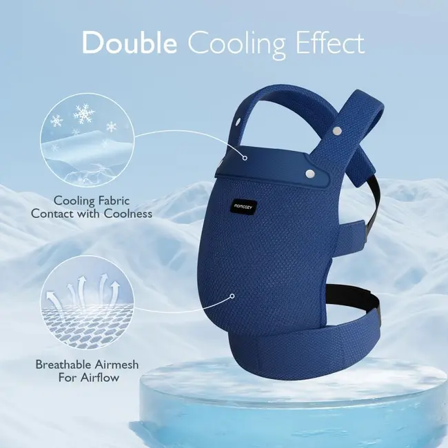 Marsupiu nou nascut Momcozy Air Mesh Blue