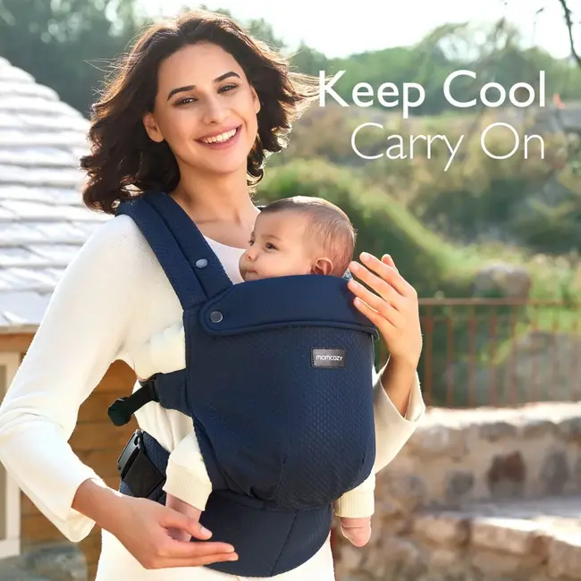 Marsupiu nou nascut Momcozy Air Mesh Blue