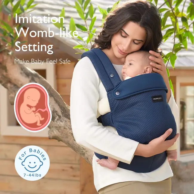 Marsupiu nou nascut Momcozy Air Mesh Blue