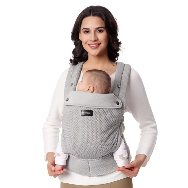 Marsupiu nou nascut Momcozy Air Mesh Grey