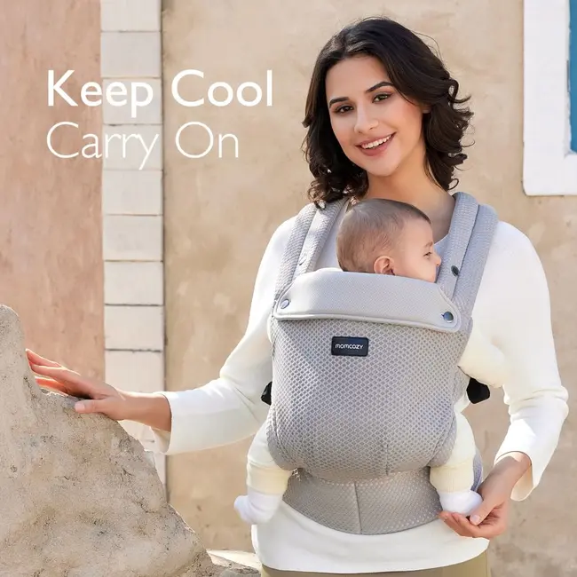 Marsupiu nou nascut Momcozy Air Mesh Grey