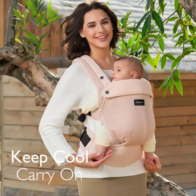 Marsupiu nou nascut Momcozy Air Mesh Pink