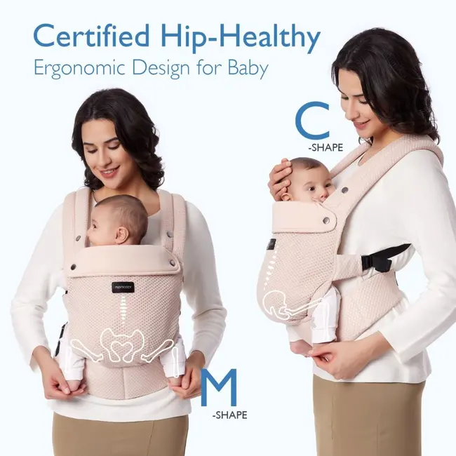 Marsupiu nou nascut Momcozy Air Mesh Pink